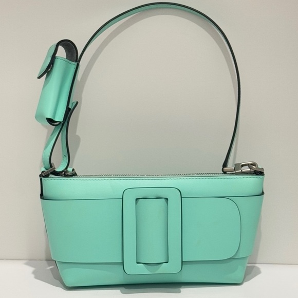 BOYY Buckle Pouchette Leather Small Clutch Shoulder Handbag Wristlet Tote NEW - Picture 8 of 11